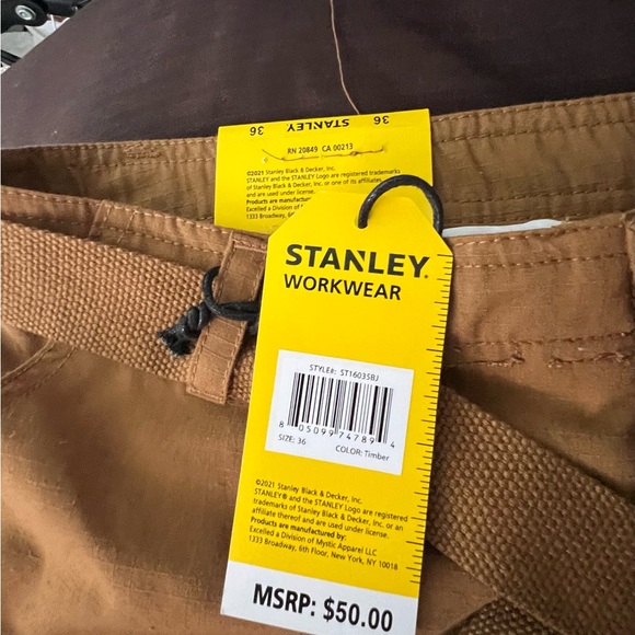 Stanley Mens Work Wear Cargo Shorts Belted Timber (Brown) Size 36 NWT - MSRP $50 - Picture 5 of 7
